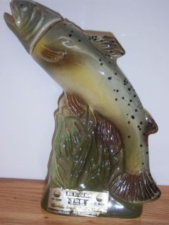 Jim Beam BrownTrout Fish Decanter Genuine Regal China, Collectible