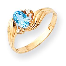  Gold .03ct Diamond January   December Birthstone Ring Pick Your Size