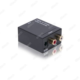 Digital Optic Coaxial RCA Toslink Signal to Analog Audio Converter
