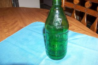 Vintage Green 7up Bottle 16 oz 1776 The Uncola w Drum Bicentenial