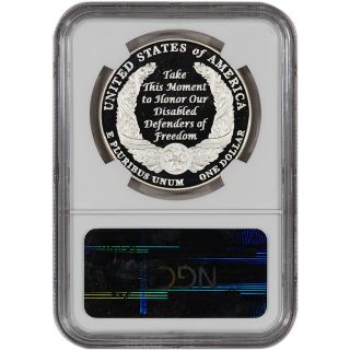 2010 W US Veterans Disabled for Life Commem Proof Silver Dollar   NGC