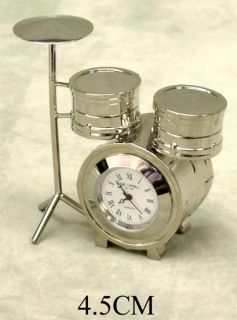 Drum Set Kit Miniature Mini Novelty Desktop Clock