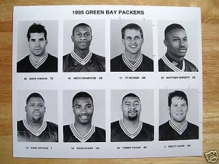  Packers Team Issue Photo Sheet Bret Favre Fagan Detmer Chmura