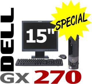Dell Optiplex GX270 PC Desktop Computer PC SFF P4 2 8GHz 1GB 80GB w 15