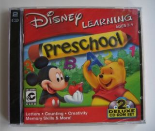 Disney Learning Preschool PC Deluxe 2 CD ROM Set Windows 95/98/Me/XP