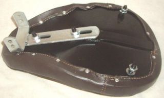 Seat Dark Brown Diamond Leather 9 with 3 Black Springs Bobber