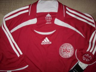 Adidas DENMARK official home red soccer jersey 65 brand new XL