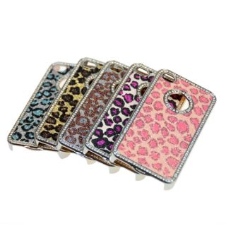  Bling Diamond Purple Leopard Chrome Hard Case Cover For iPhone 4 4S 4G