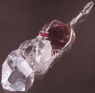 Herkimer Diamond Quartz Crystal Cluster Watermelon Tourmaline Spinel
