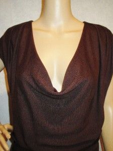  Furstenberg Auth Designer Brown Silk Knit Tunic Dress Sz P New