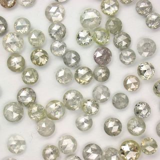  Natural Gray White Loose Diamonds Round Rose Cut Chakri India