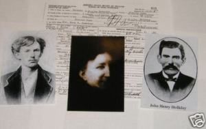 Doc Holliday Photos +DEATH CERTIFICATE Lot,Big Nose Kate Elder,Docs