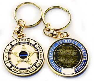 Deputy Sheriffs Prayer Challenge Coin Style Keychain