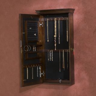 Wall Mount Jewelry Armoire With Mirror   Espresso