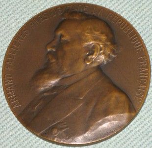 France 1907 Bronze Medal by Leon Deschamps 2 75 Inches