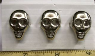 Skull Studs Nickel Plated Leathercraft Metalcraft Bag of 25 Crafts