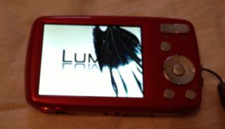 Panasonic LUMIX DMC S3 14.1 MP Digital Camera Red Used Case Bundled