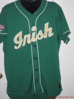 Ryan Doherty Notre Dame Game Used Green Baseball Jersey, Size 52