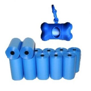  PET DOG WASTE POOP BAGS + FREE DISPENSER   BLUE   200 Bags