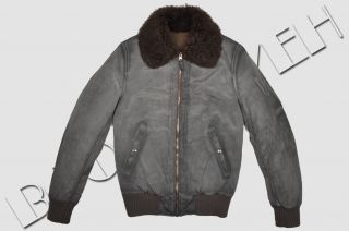 Dolce Gabbana RP 1100$ Padded Gray Brown Fur Collar Jacket Sale