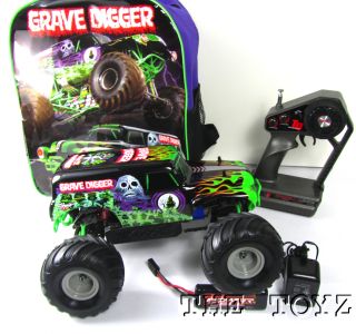 Traxxas Mini 1 16 Grave Digger 2WD Monster Truck RTR w Backpack 27MHz