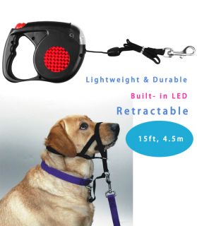 Automatic Retractable Dog Cat Ferret Pig Leash w LED Flashlight
