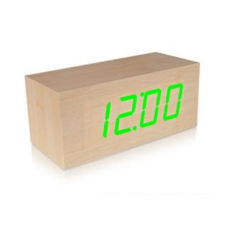 New Wooden LED Digital Alarm Calendar Desk Clock