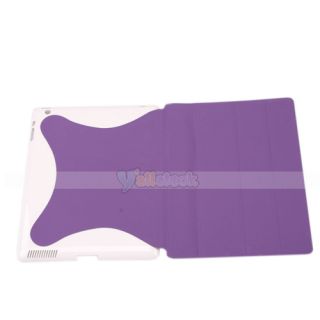  Cover Back Magnetic Desktop Stand Front Case for iPad 2 Purple