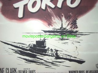 Destination Tokyo Movie Poster R1950 Cary Grant 3 Sheet