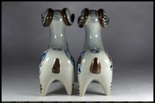 Ken Edwards Ceramic Studio Pottery RAM Sculptures Pair