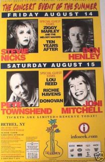 Stevie Nicks Don Henley Pete Townshend Woodstock Poster