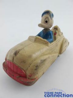 Disney Vintage Antique 1940s Donald Duck Pluto Car Toy Figure