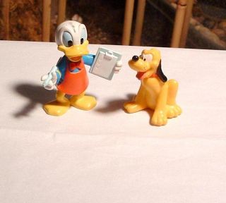 Disney PVC Donald Duck Clip Board 2 1 2 and Pluto 2 Cake Toppers