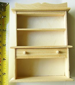 DOLLHOUSE FURNITURE WOODEN DINING ROOM HUTCH BOOKCASE ONE DRAWER 1 12