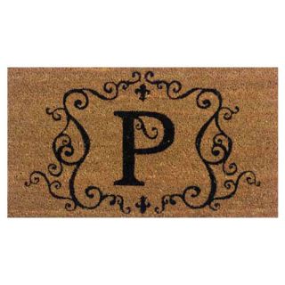 Traditional Coir Door Mat Insert with P Monogram