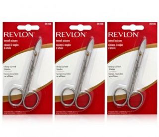 Set 3 Revlon Stainless Steel Toenail Scissors Sharp Curved Blades Nail