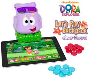 NIP Dora The Explorer Lets Play Backpack Game Duo Powered for iPad 2