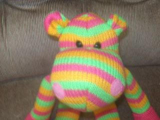 Wondertreats, Inc 14.5 Knit Hippo Pink Orange Green Stripes Foam