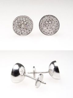 Movado Trembrili Pave Diamond Earrings 18K White Gold skuwm7650