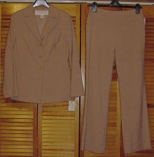 Tanner Doncaster Grain Brown Lined Wool Pantsuit 8P