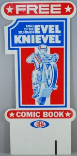 Evel Knievel 1977 Ideal Marvel Comic Book STORE DISPLAY Card