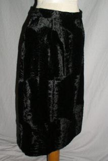 Vintage Black Faux Broadtail Skirt Prov Doris Duke w 28
