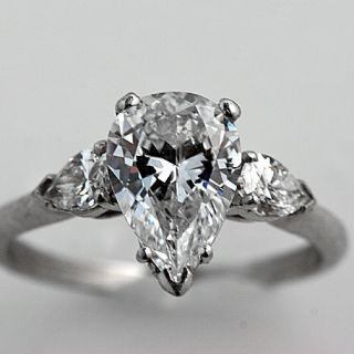 10 84 Carat Pear Shaped Diamond Engagement Ring