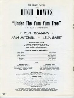 Under The Yum Yum Tree Souvenir Program Kenley 1961