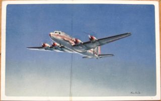 1948 Ivan Dmitri Postcard American Airlines Flagship
