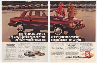 1983 Dodge Aries K Front Wheel Drive Coupe 2 Page Ad