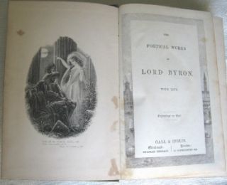 Poems of Lord Byron Beautiful Antique Victorian Binding Floral Gilt