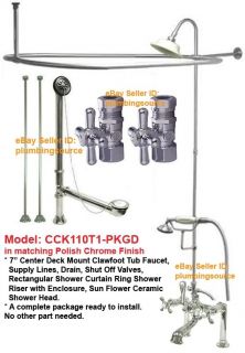 tub drain shower rod ring riser enclosure valves in package deal