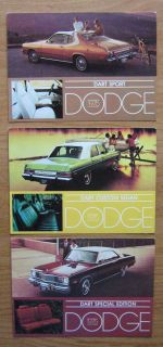 1970s DODGE DART Sport SPECIAL ED. Custom Sedan vtg lot postcards