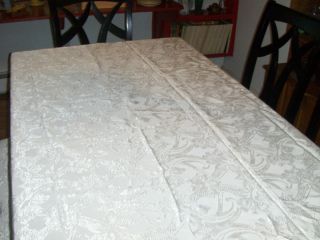 Vintage Scalloped White on White Bedspread